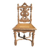 Chaise en chêne naturel sculpté