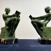 Art Deco Sculptural Bookends by Max Le Verrier, Paris, France, 1925, Set of 2