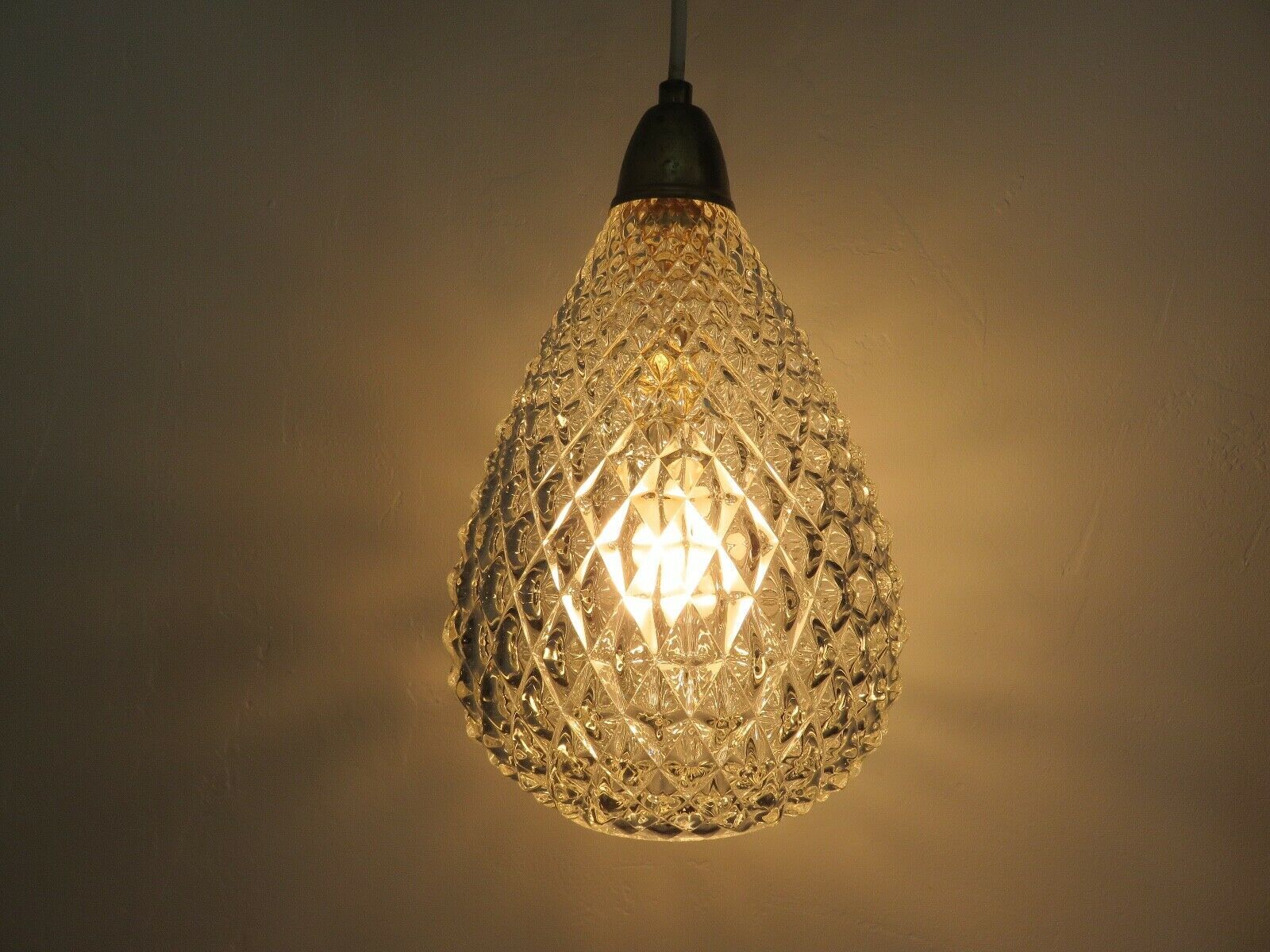 Hanging lamp "drop of water" glass diamond tip of the 50/60