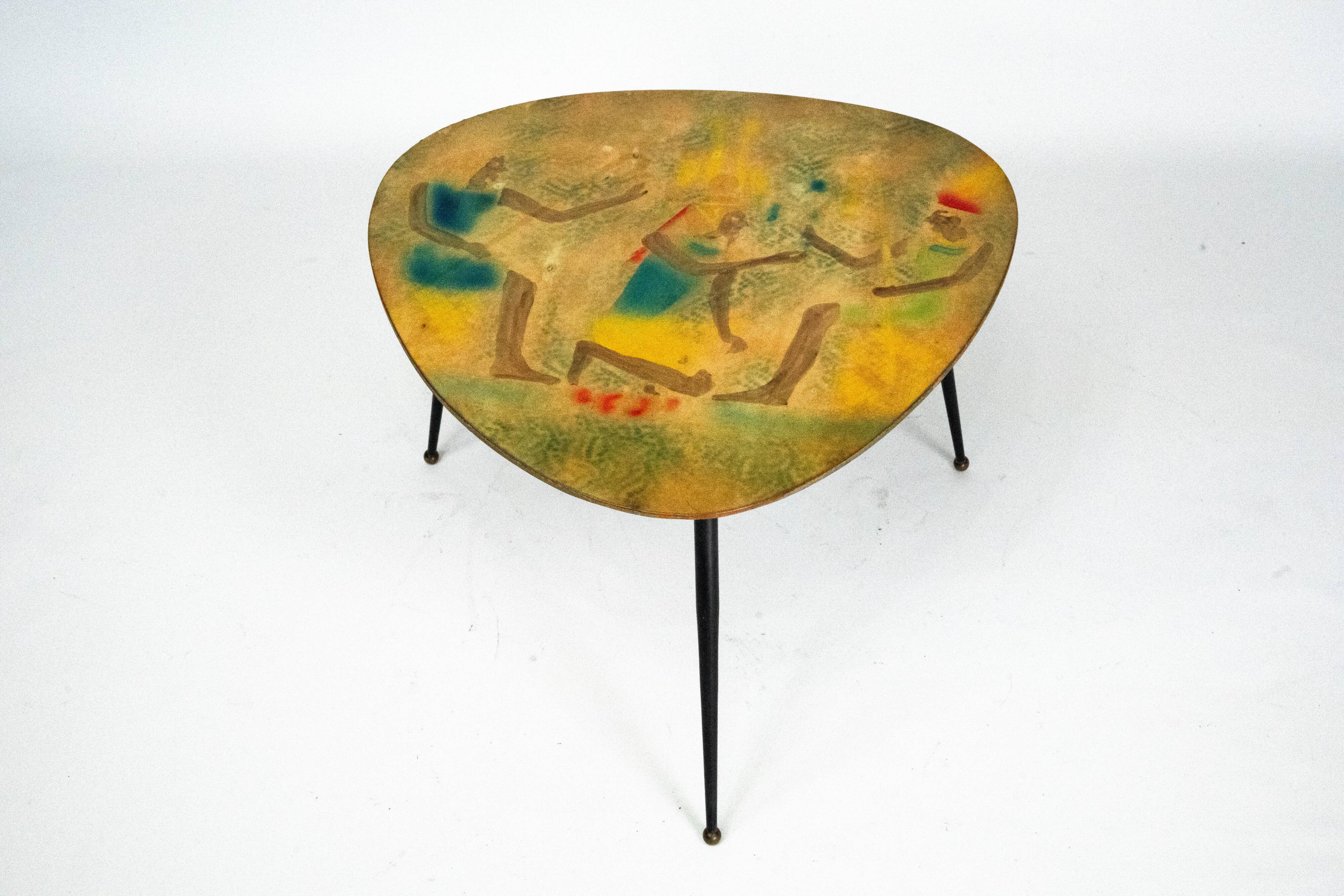 Italian Mid-Century Modern Tripod Coffee Table, 1950s
