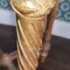 Antique Louis XVI style gueridon with veined marble, painted and patinated gilded wood.