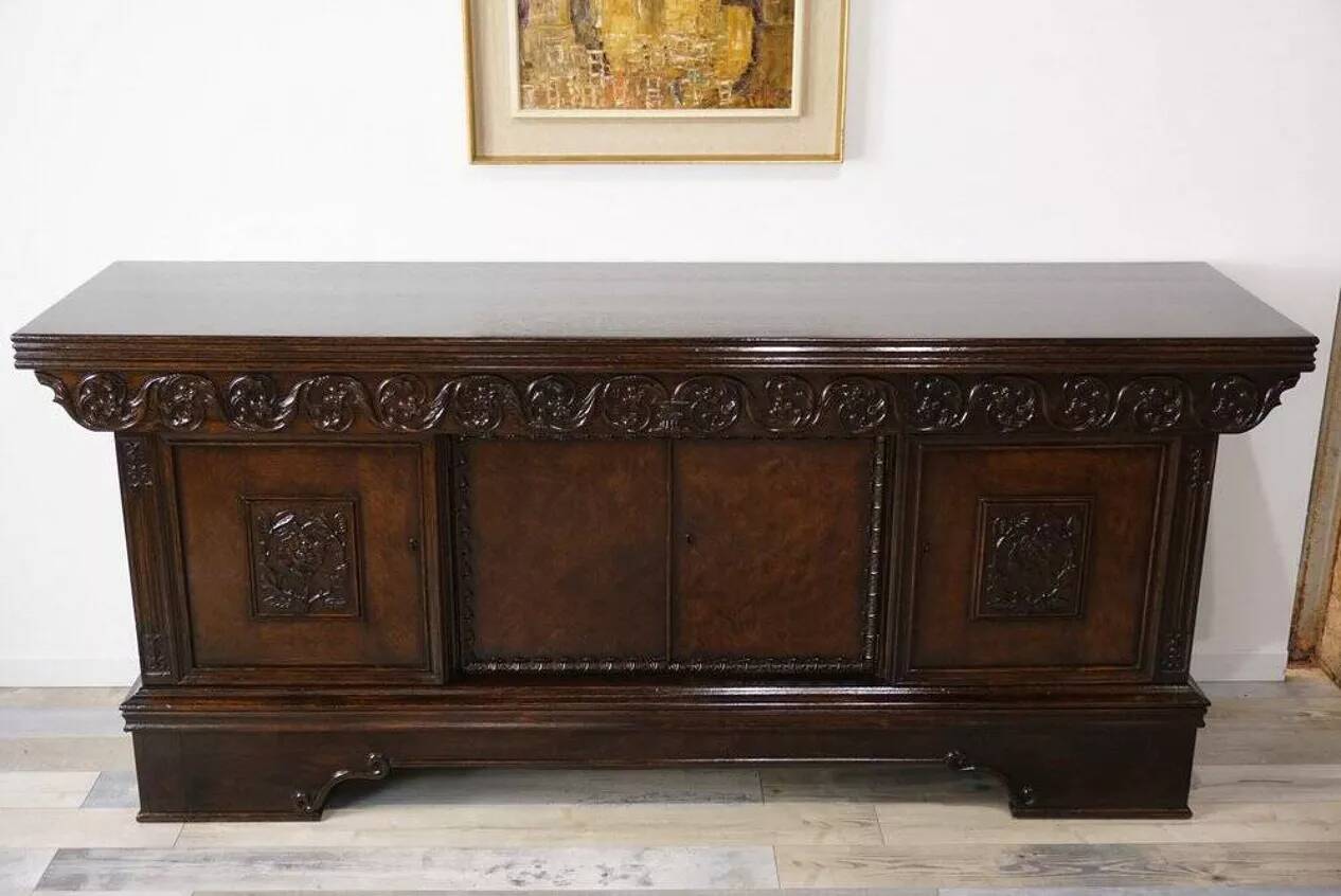 Brown oak sideboard, 1890s