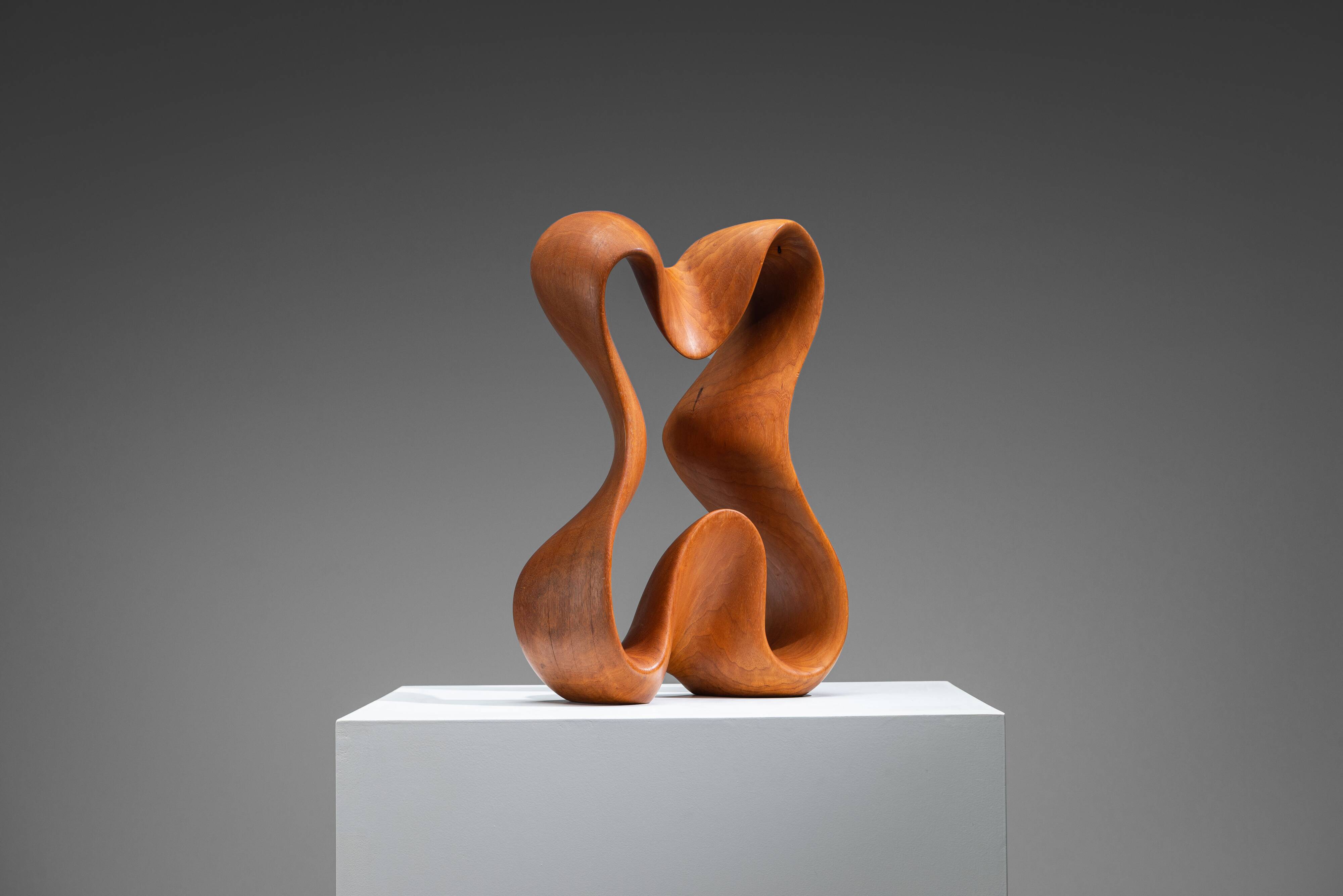 Sculpture abstraite avec des courbes organiques fluides.