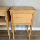 Pair of raw oak bedsides
