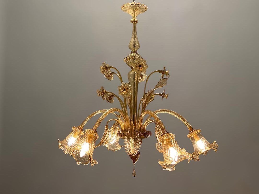 Venetian glass chandelier, 1960s