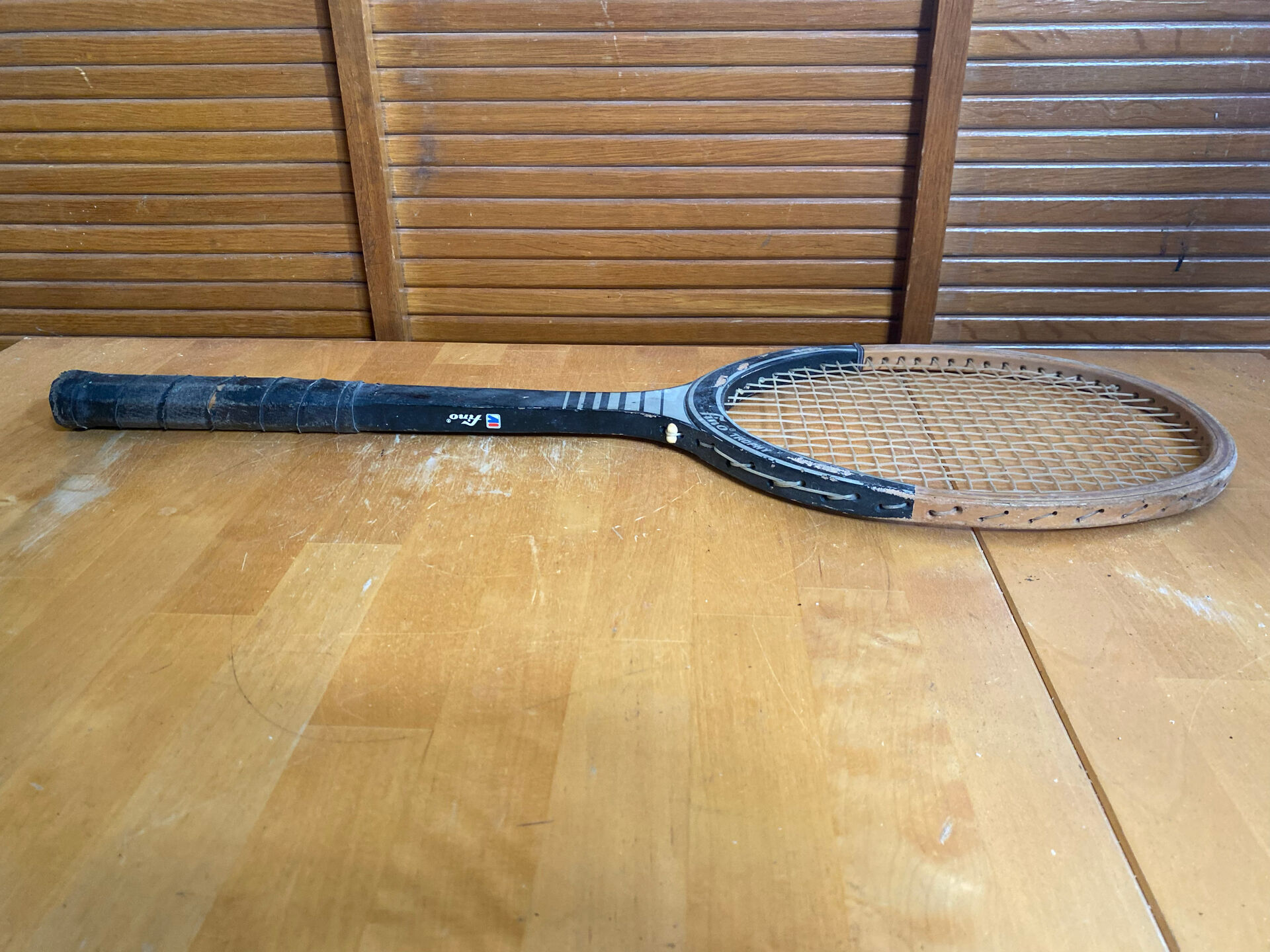 Vintage Wooden Tennis Racket FINO Trophy Sport #E212