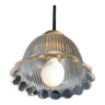 Lampe baladeuse suspension vintage années 60 verre transparent fleur
