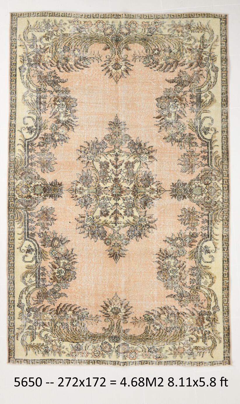 5x9  Faded Classic Turkish Vintage Tapis Rug, 272x172Cm