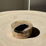 Set of 3 fossilized wood coasters (clear)
