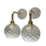 Pair of vintage bubble globe wall lights