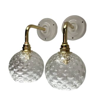 Pair of vintage bubble globe wall lights
