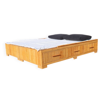 Vintage rattan bed