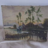 Oil on canvas signed J.G