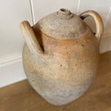 Antique french country rustic walnut oil storage jar