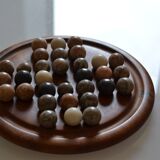 Solitaire game in exotic wood and semi-precious stones