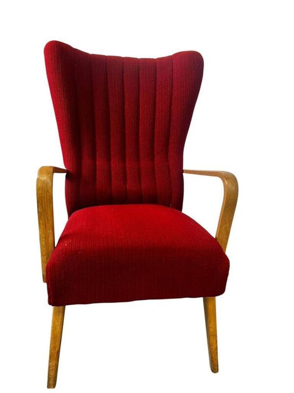 Fauteuil vintage scandinave à dos haut / une place