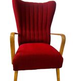 Vintage Scandinavian armchair with a high back / single seat