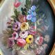 Tableau ancien "Bouquet de fleurs" avec cadre oval et verre