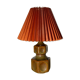 Rare Large Søholm Ceramic Lamp | Brown/green Color With Red Lampshade - Danish Ceramic Lamp