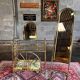 Dressing table and matching psyche in gold metal and glass 70