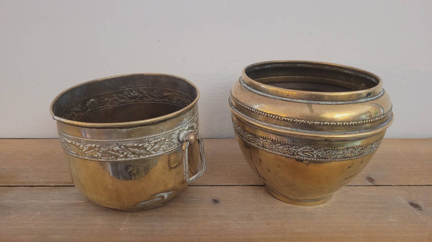 Brass flowerpots