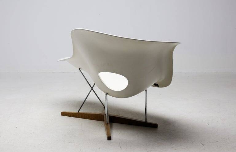 Early 2001 Vitra Eames La Chaise – Labeled, Sculptural Bone-White Patina