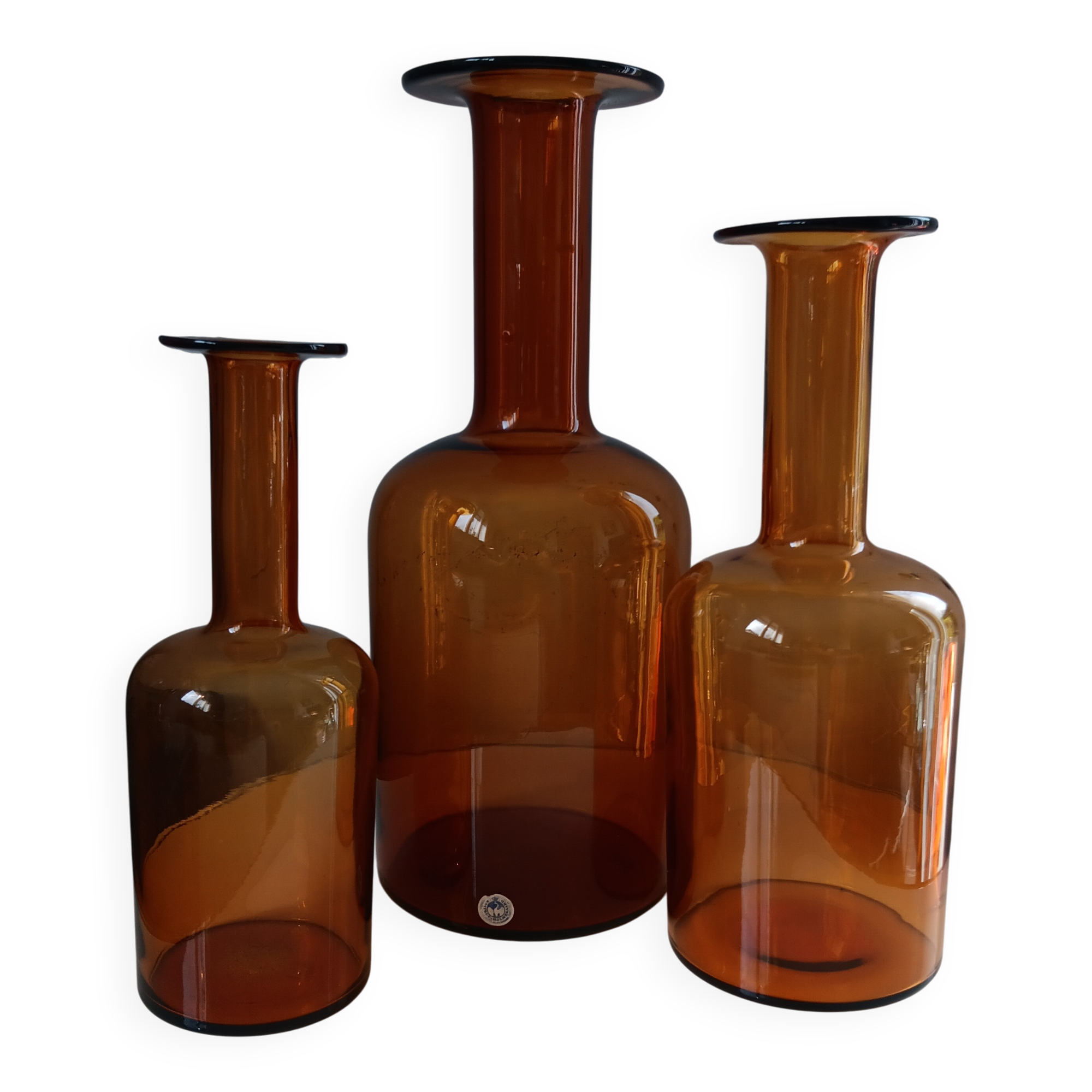 3 GULVASE  de Otto Brauer pour Holmegaard  1962
