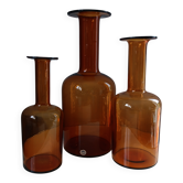 3 GULVASE  de Otto Brauer pour Holmegaard  1962