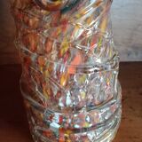 Multi-colored speckled glass pitcher