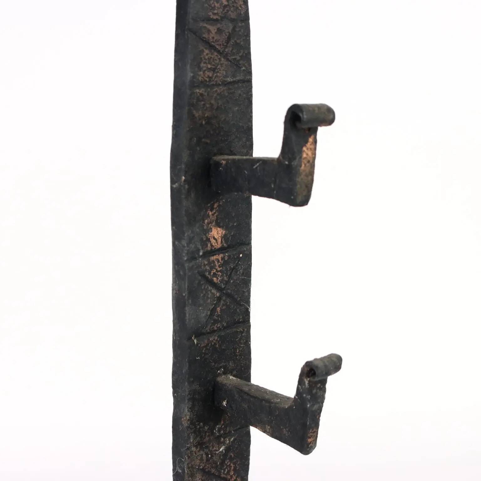 Chenets anciens en fer forgé, Europe, fin XIXe siècle