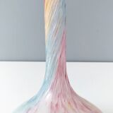 Vintage pastel colors polychrome murano glass flower vase, italy