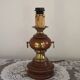 Turned wooden floor lamp with label and golden handles 1852
