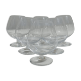 Coffret de 6 verres à digestif en cristal de lorraine,  années 50