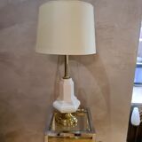 cracked porcelain lamp and golden foot deluxe style 1970 a 90 , the rock,70x34