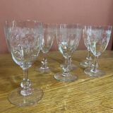 Set of 6 St Louis crystal red wine glasses, Cléo model