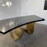 Addor 60s sculptural marble and brass coffee table
