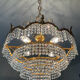 Waterfall chandelier in gilded bronze and crystal tassels