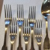 Silver metal housewife 6 spoons, 6 forks