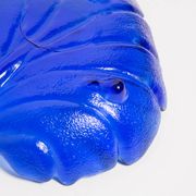 Decorative deep blue glass leaf plate, Italy, 1960s.