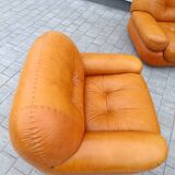 2 fauteuils en cuir cognac Sapporo, Mobil Girgi Italie