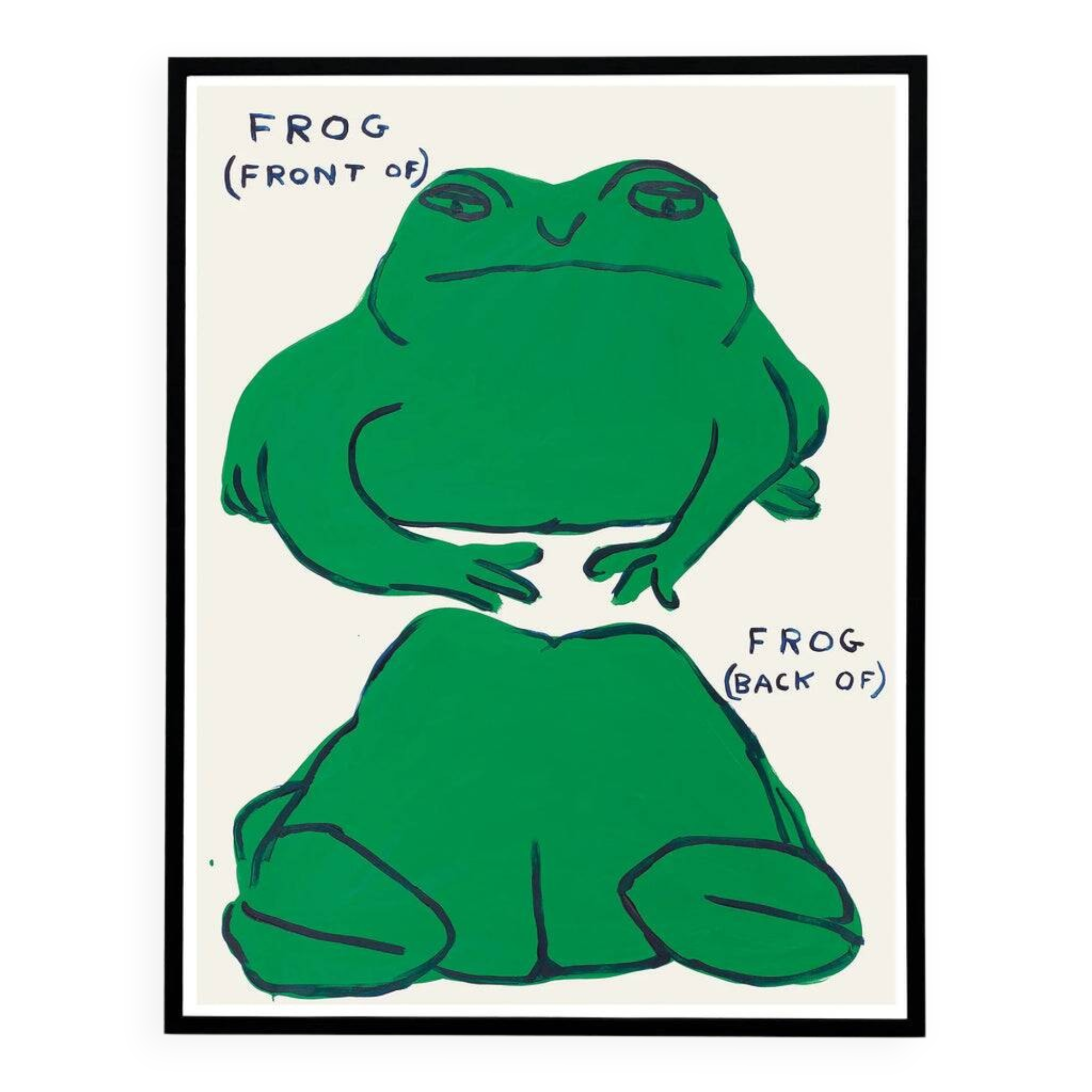 David Shrigley, Frog (front of), Frog (back of) Poster, 2021