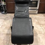 Chaise salon cassina lc4 le corbusier cuir rare cadre noir authentique