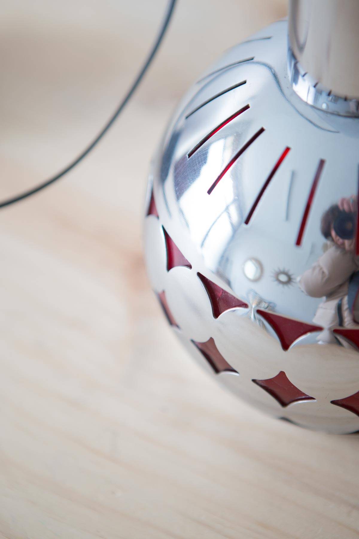 Small chrome steel pendant from the 60s/70s (16 cm)