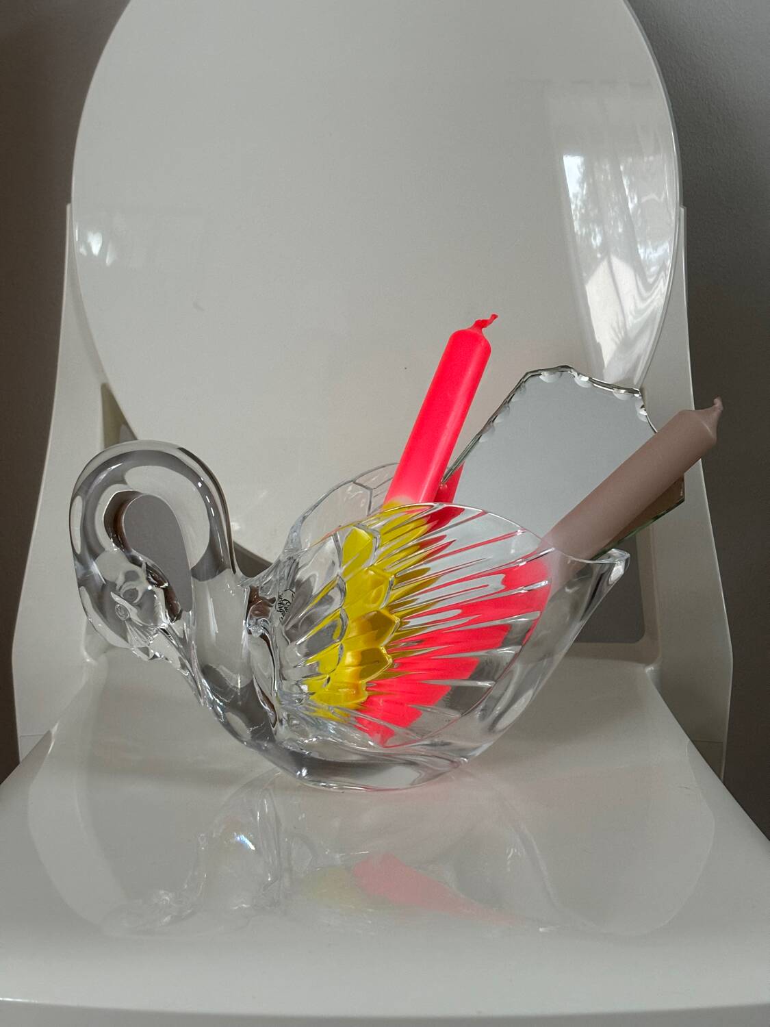 Arques crystal swan flowerpot