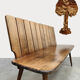 Banc en chêne brutaliste des années 1960