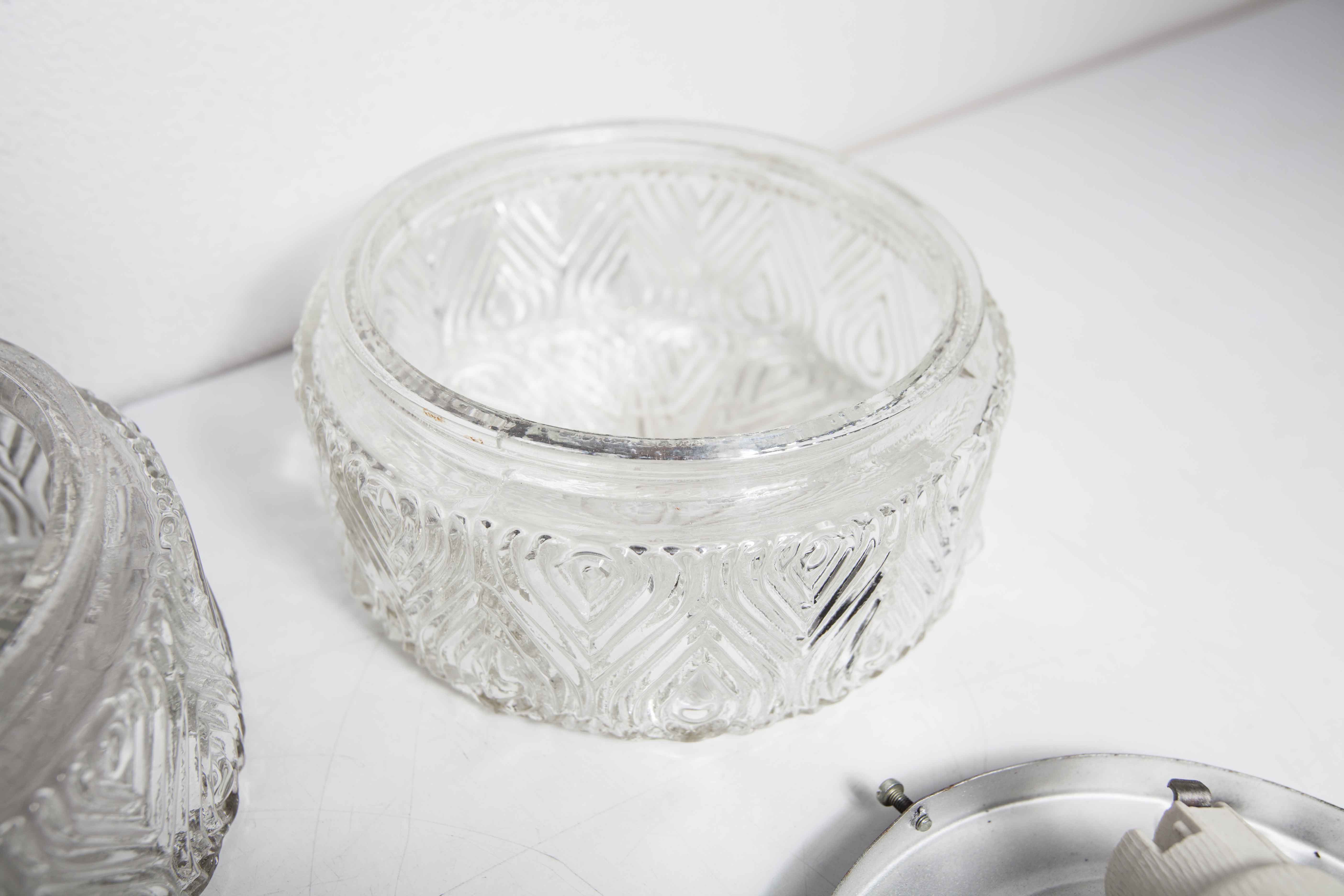 Set of 3 glass ceiling lamps 60