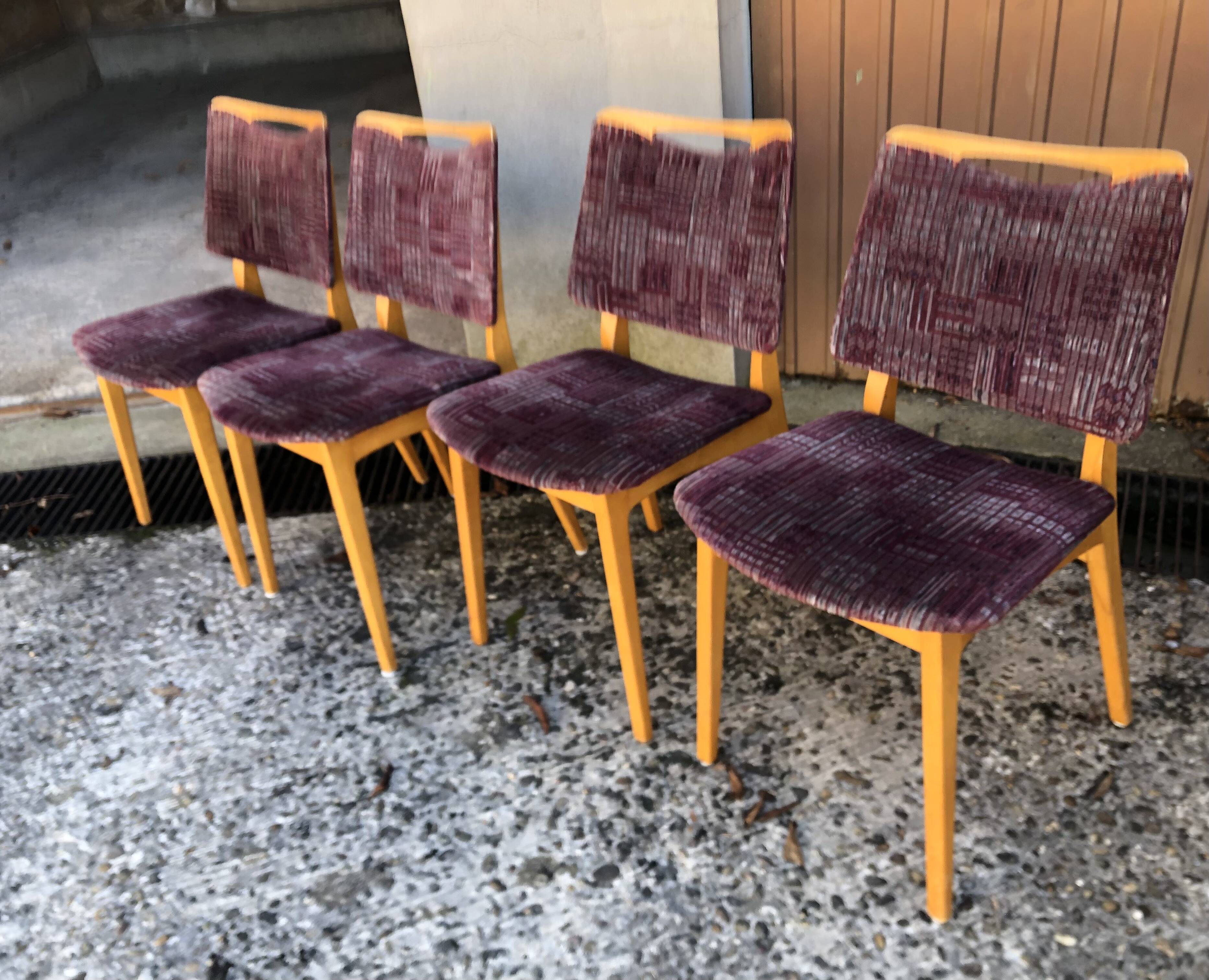 Vintage blond wood chairs from the 60s
