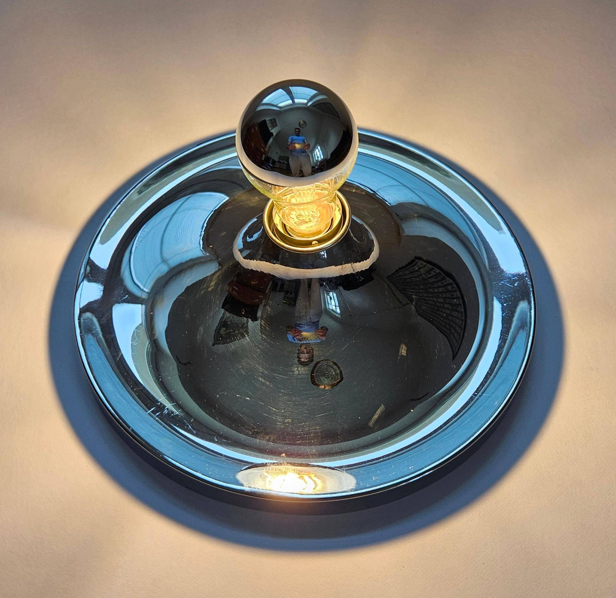Chrome Ceiling or Wall Light by Charlotte Perriand, Sölken, 1960s
