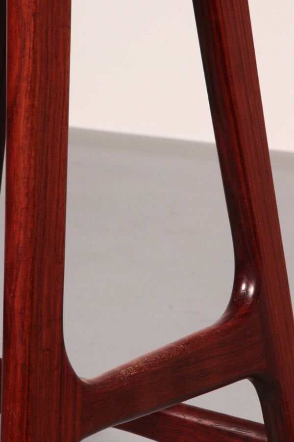Tabouret de bar danois moderne modèle OD-61 en cuir et bois par Erik Buch pour Oddense Møbelfabrik, 1964