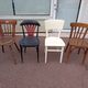 Set of 12 mismatched wooden bistro chairs - vintage